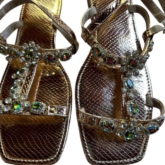 Embellished bejeweled gladiator sandals 10 - Picture 4 of 6